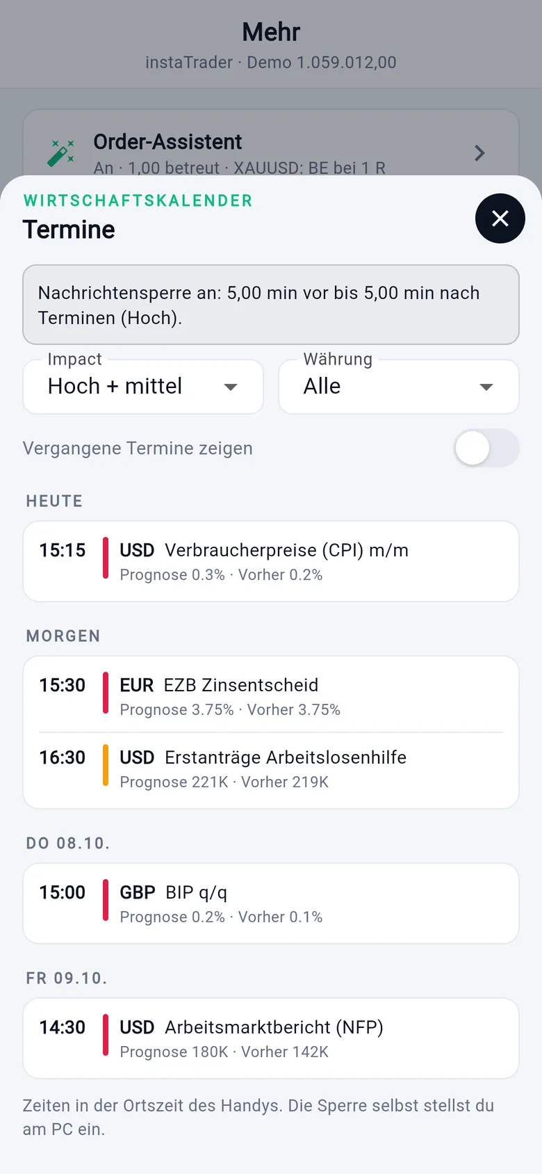 Wirtschaftskalender