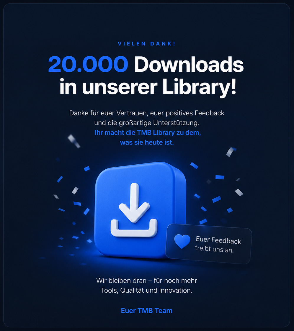 Vielen Dank — 20.000 Downloads in unserer Library