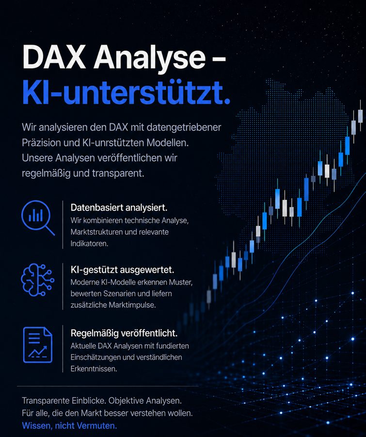 DAX Analyse – KI-unterstützt. Datenbasiert analysiert, KI-gestützt ausgewertet, regelmäßig veröffentlicht.